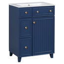 Transitional Style Bathroom Vanity Cabinet With Ceramic Sink