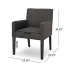 Contemporary Armchair With Track Arms - Charcoal