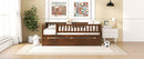 Full Size Daybed Wood Bed with Two Drawers, Walnut