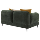 Jade - Chenille Upholstered Modern Track Arm Loveseat