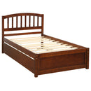 Twin size Platform Bed Wood Bed Frame with Trundle, Walnut