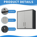 Metal Wall Mounted Tool Storage Cabinet With 2 Locking Doors, Adjustable Shelf, And Drawer