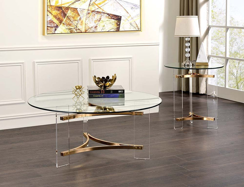 Sosi - End Table - Gold Finish - Atlantic Fine Furniture Inc