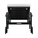 Jason - Black Chaise Lounge Adjustable Acacia Wood Outdoor Furniture
