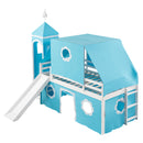 Loft Bed With Slide Tent And Tower Fun Playhouse Design