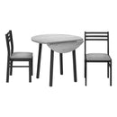3 Pieces Dining Table Set, Small, Drop Leaf, Contemporary & Modern