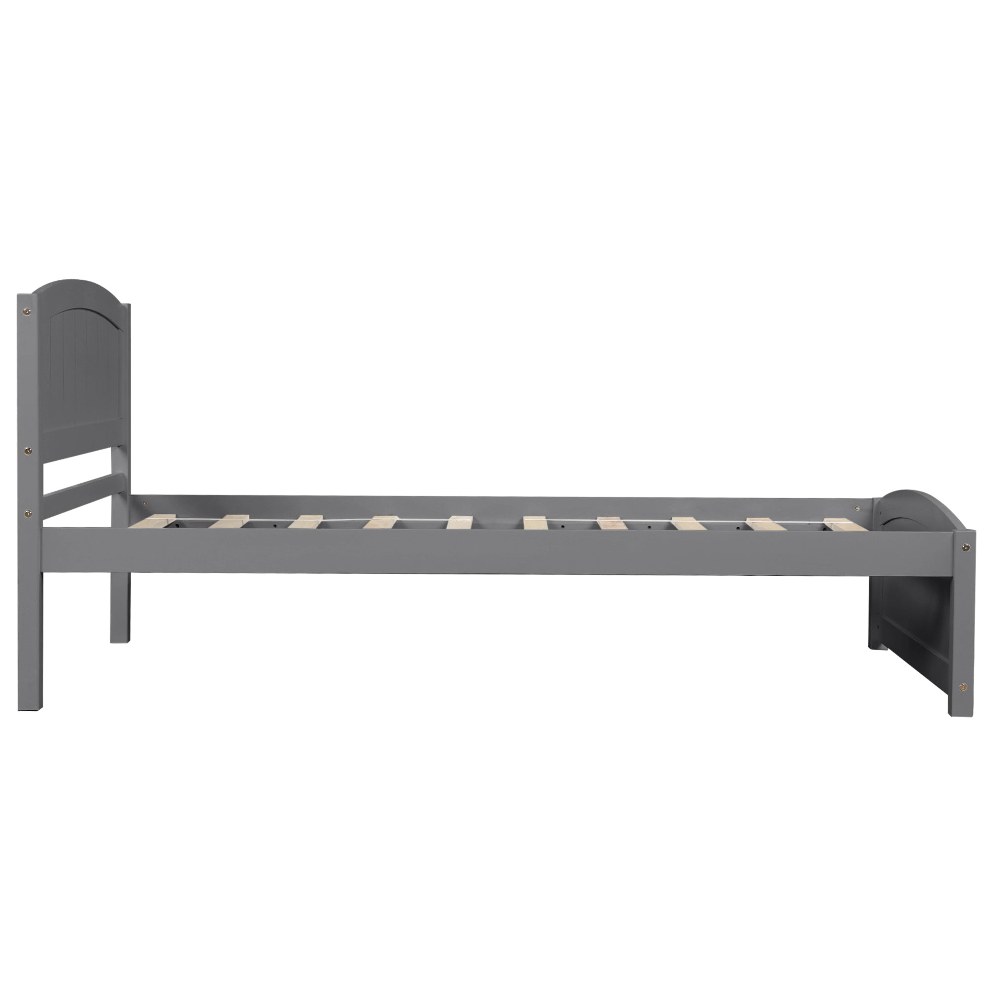Wood Platform Bed with Headboard,Footboard and Wood Slat Support, Gray - Atlantic Fine Furniture Melbourne FL