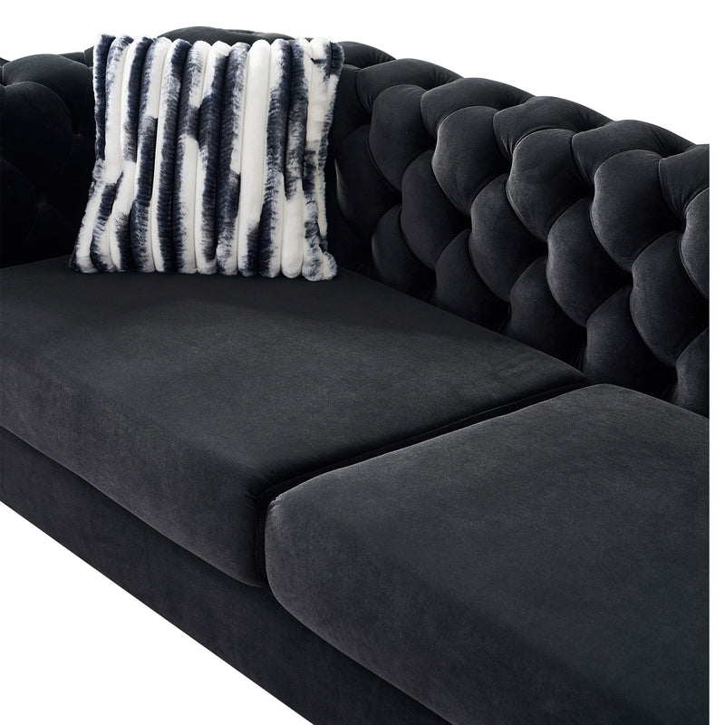 Chesterfield - Modern Tufted Velvet Living Room Sofa, 84.25''W Couch