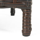 Trenton - Outdoor Side Table With Glass Top - Brown Rattan