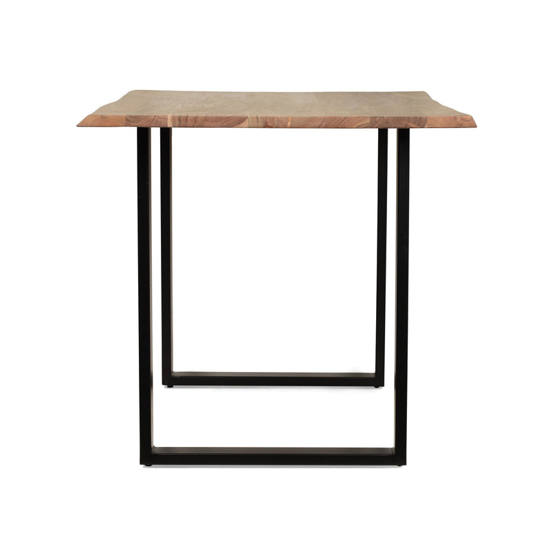 Dining Table With Top And Iron Frame - Natural / Black