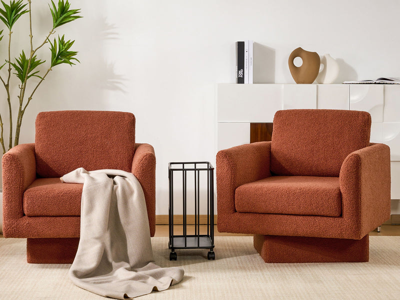 360° Modern Swivel Accent Chair Round Armchair, Thick Padded Single Lounge Sofa Upholstered Comfy