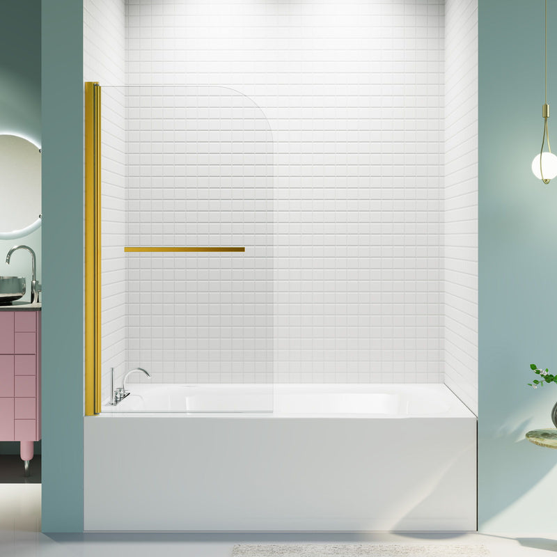 Frameless Shower Doors For Bathtub, 1 / 4" Tempered Glass
