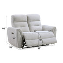 Eastre - Power Motion Loveseat With USB Port - Beige Chenille