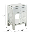 Nysa - 18" X 14" Accent Table - Mirrored & Faux Crystals