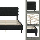 King Bed Frame with Headboard,Sturdy Platform Bed with Wooden Slats Support,No Box Spring,Mattress Foundation,Easy Assembly  Dark grey