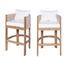 Modern Matera Barstool (Set of 2) With Wraparound Back And Rope - Teak / Beige
