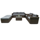 6 Piece Patio Rattan Wicker Outdoor Furniture Conversation Sofa Set with Removeable Cushions and Temper glass TableTop
