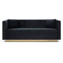 Contemporary Vertical Channel Tufted Sofa Modern Upholstered Couch For Living Room With 2 Pillows