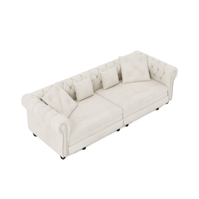 3 In 1 Pull Out Sofa Bed With Movable Ottoman