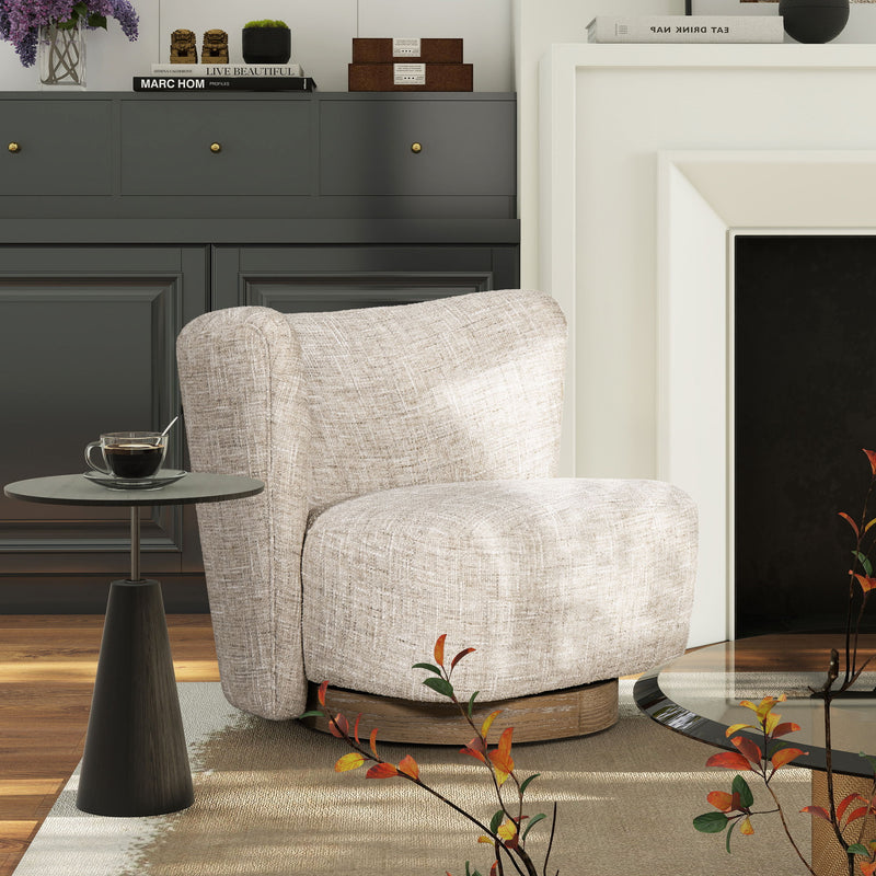 Miranda - Armless Swivel Accent Chair - Natural Gray