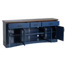 TV Console Stand, Glass Doors & Storage Drawers, Adjustable Shelves