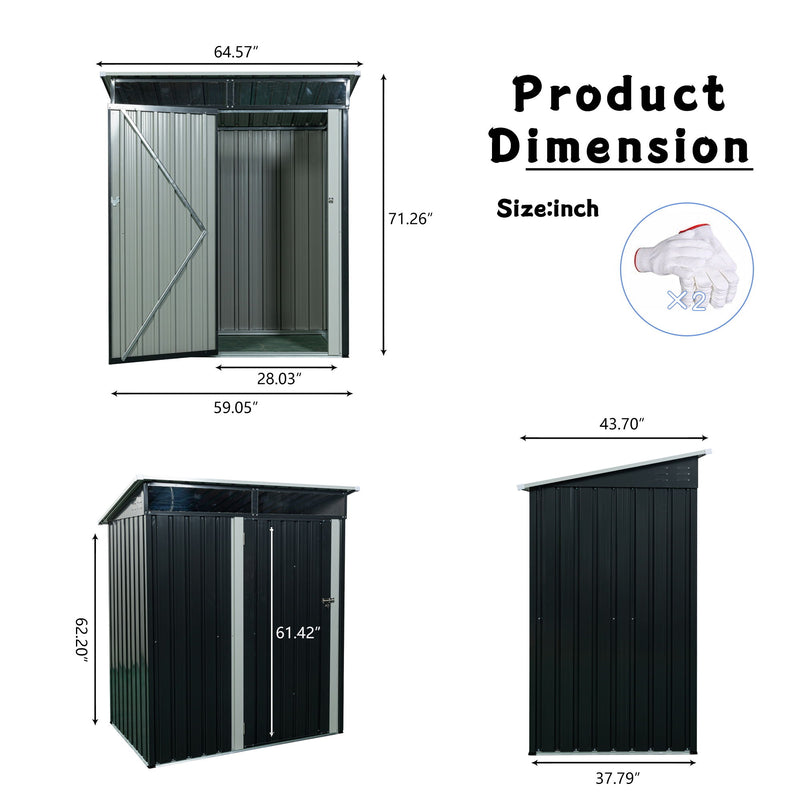 Outdoor Metal Storage Shed Transparent Plate