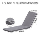 2 Pieces Set Outdoor Lounge Chair Cushion Replacement Patio Furniture Seat Cushion Chaise Lounge Cushion - Antique Gray / White