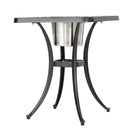 Outdoor Cast Aluminum Bistro Table With Ice Bucket - Black Copper
