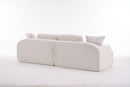 Compression Sofa: 4 Seater Combined Sofa, Crochet Yarn Fabric, Full Sponge Compression Sofa, Combined Sofa With 4 Pillows For Home Living / Home Furniture / Apartment - Beige