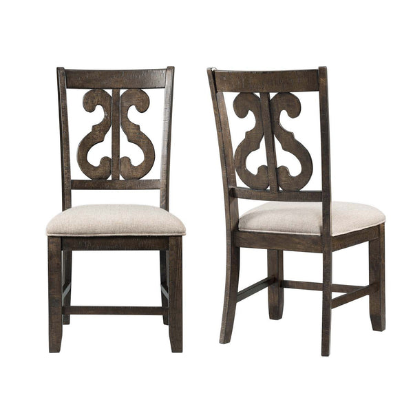 Stone - Wooden Swirl Back Side Chair (Set of 2)