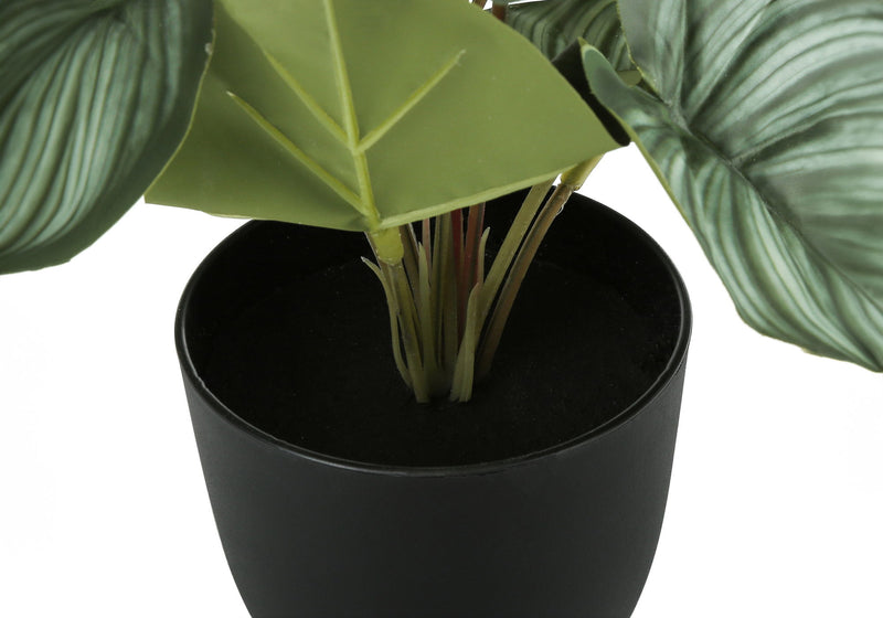 Artificial Plant, 13" Tall, Epipremnum, Indoor, Faux, Fake, Table, Greenery, Potted, Decorative (Set of 2) - Green / Black