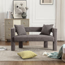 Modern Chenille Loveseat Sofa, Comfy Upholstered 2 Seater