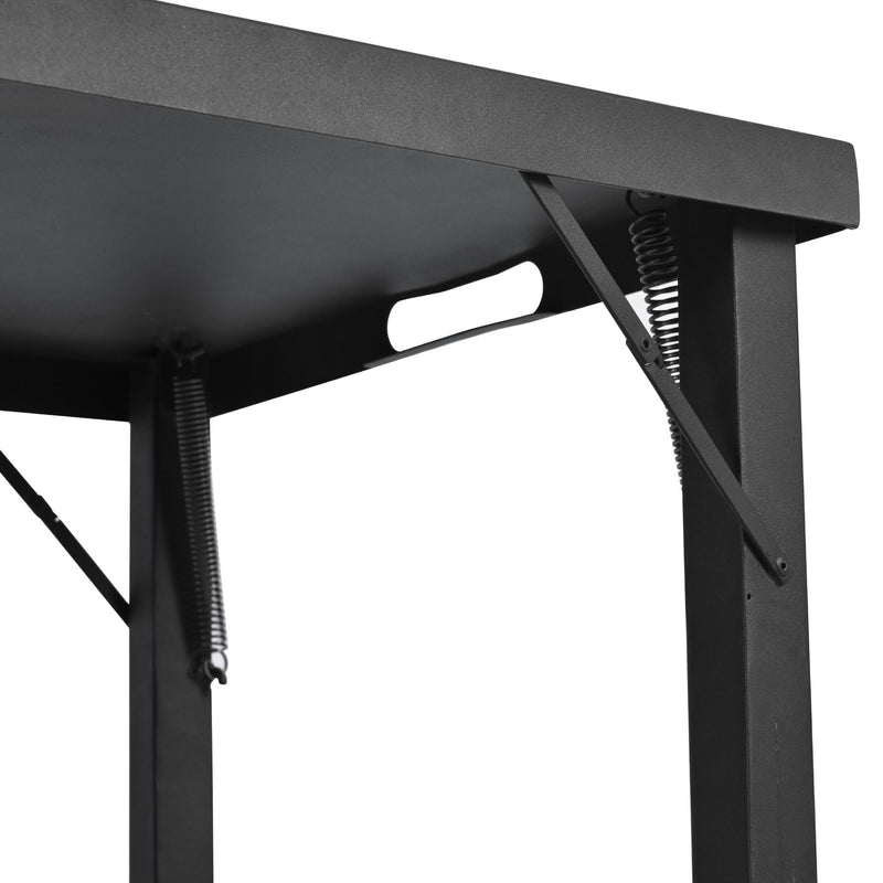 Versatile Outdoor Cabinet With Folding & Expandable Work Surfaces, Ample Storage Space, And Lockable Wheels - Matte Black
