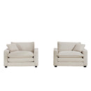 Modern Classic Corduroy Fabric Single Chair Deep Seat Sofa With Pillow