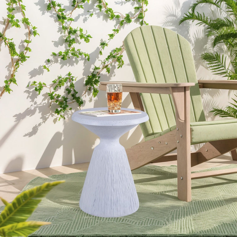 Outdoor End Table, Round Garden Stool - Aqua Grey