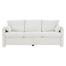 Modern 3 Seater Sofa Chenille Couch Plush Triple Seater Sofa With High Density Foam Cushions, Deep Seat Living Room Couch For Family Room, Apartment & Home Theater - Ivory White