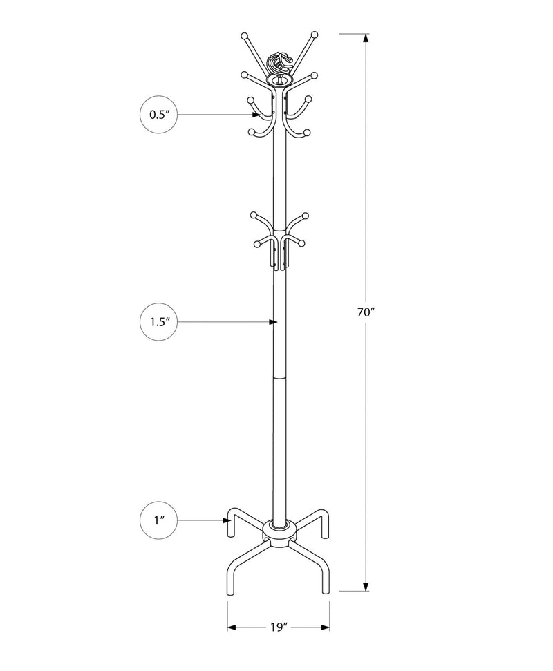 Free Standing Coat Rack 12 Hooks For Entryway