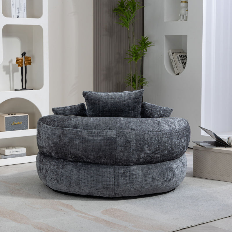 Lazy Sofa High Back Bean Bag Chair Couch With 3 Pillows