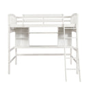 Loft Bed With Storage Shelves, Desk And Ladder