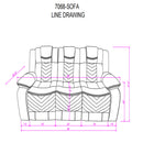 Raize - 10 Power Reclining Sofa With DDT, WC And LED - Gray