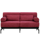 Modern Loveseat Sofa 2 Seater With USB Ports, Cylindrical Armrests