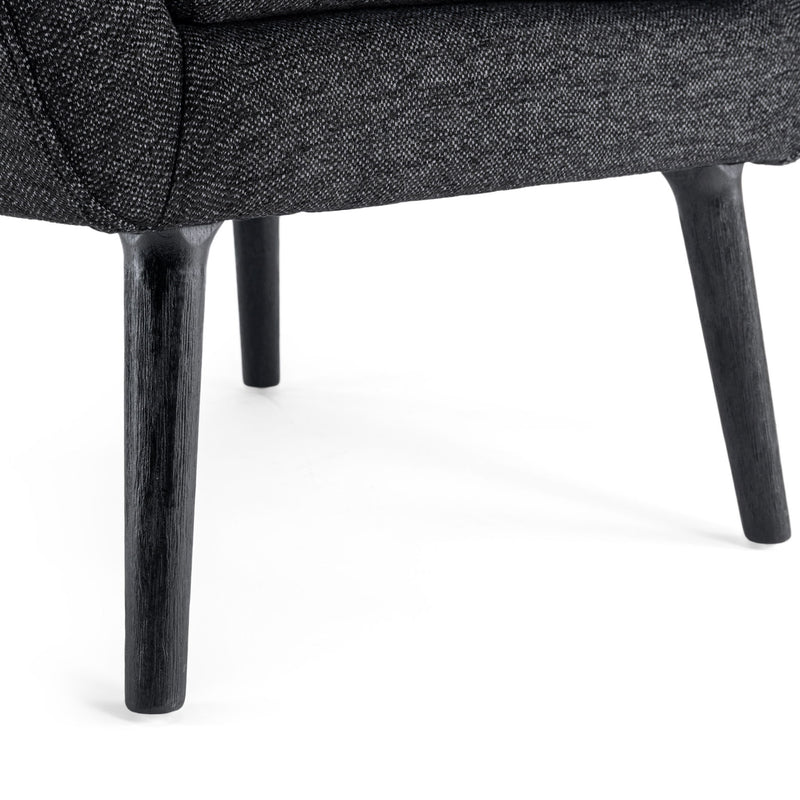 Mid - Century Modern Arm Chair With Wingback Design Wood Legs