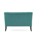 Nicole - French Style Upholstered Loveseat With Tufted Backrest - Teal