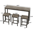 Modern Design Long Dining Table Set With 3 Stools