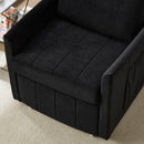 Upholstered Convertible Sleeper Sofa With 5 Position Backrest, Side Pockets, Storage