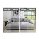Hilde - Sectional Sofa With 4 Pillows - Light Gray Corduroy