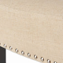 Barstools With Rivet Decoration (Set of 2), Wood Frame, Bar Chairs For Kitchen Island - Beige