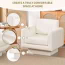 360° Modern Swivel Accent Chair Round Armchair, Thick Padded Single Lounge Sofa Upholstered Comfy
