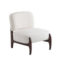 Modern Boucle Lounge Chair With Solid Wood Fram