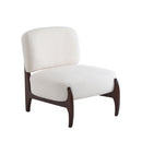Modern Boucle Lounge Chair With Solid Wood Fram